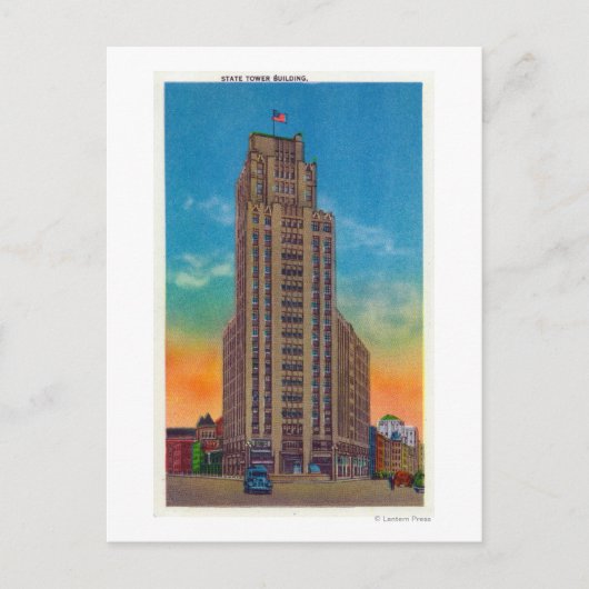 Außenansicht des Staat Tower Gebäude Postkarte (Vorderseite)