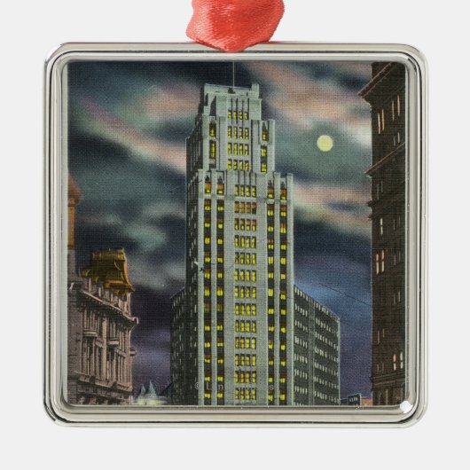 Außenansicht des Staats-Turm-Gebäude nachts Ornament Aus Metall (Vorne)