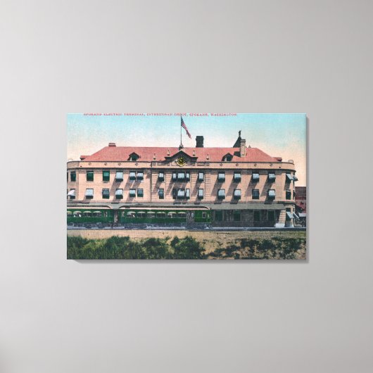 Außenansicht des Terminals und des Depots Leinwanddruck (Vorderseite)