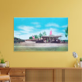 Außenansicht des Tourist Motor Court Leinwanddruck (Insitu (Wohnzimmer))