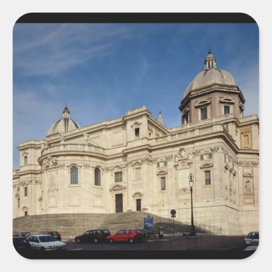 Außenansicht des Tribunes Quadratischer Aufkleber (Vorderseite)