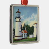 Außenansicht des Umpqua LighthouseCoast Silbernes Ornament (Rechts)