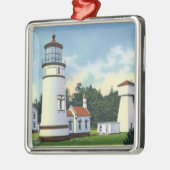 Außenansicht des Umpqua LighthouseCoast Silbernes Ornament (Links)