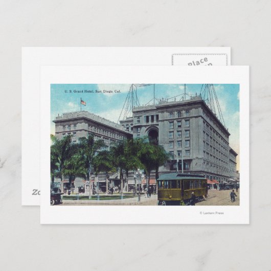Außenansicht des US Grant Hotel Postkarte (Vorne/Hinten)