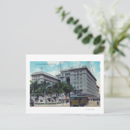 Außenansicht des US Grant Hotel Postkarte (Stehend Vorderseite)