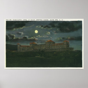 Außenansicht des Washington Hotel bei Nacht Poster