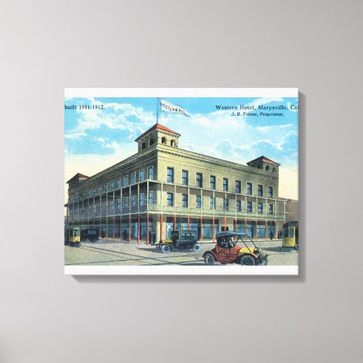 Außenansicht des Western Hotels Leinwanddruck (Vorderseite)