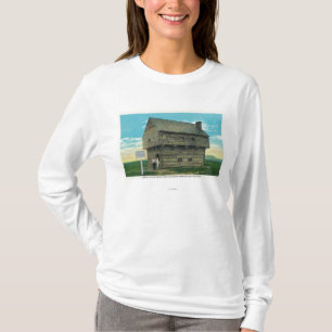 Außenansicht des Zeitraum-Block-Hauses T-Shirt
