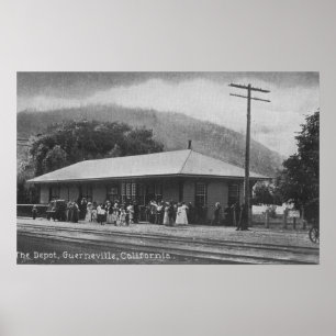 Außenansicht des Zug-Depots Poster