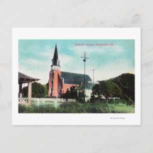 Außenansicht einer katholischen Kirche Postkarte