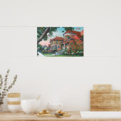 Außenansicht einer typischen Residenz Poster (Küche)