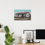 Außenansicht eines alten Adobe HomeVentura, CA Poster (Heimbüro)