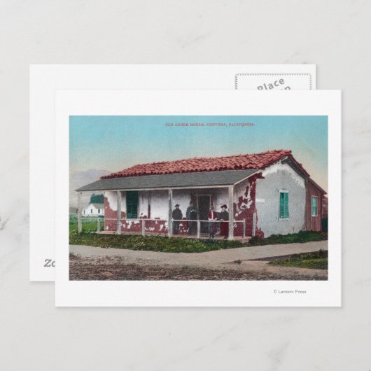 Außenansicht eines alten Adobe HomeVentura, CA Postkarte (Vorne/Hinten)