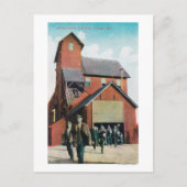 Außenansicht eines Bergwerks, Ausscheidende Arbeit Postkarte (Vorderseite)