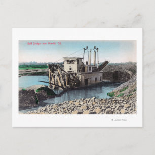Außenansicht eines Goldenen DredgerOroville, CA Postkarte