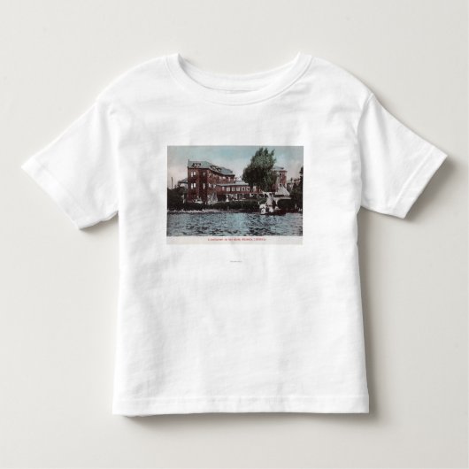 Außenansicht eines Sanitarium auf Bucht-Ufer Kleinkind T-shirt (Vorderseite)