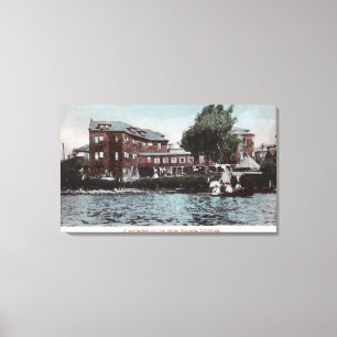 Außenansicht eines Sanitarium auf Bucht-Ufer Leinwanddruck