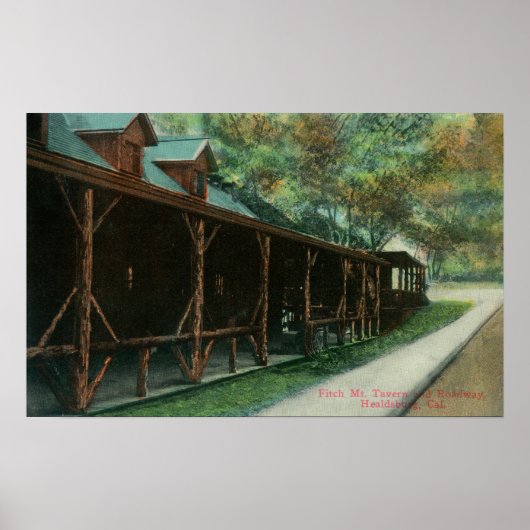 Außenansicht Fitch Mt. Taverne und Straße Poster (Vorne)
