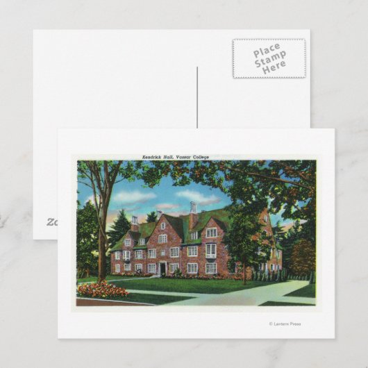Außenansicht Kendrick Hall, Vassar-Uni Postkarte (Vorne/Hinten)
