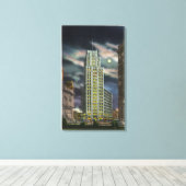 Außenansicht Staat Tower Gebäude bei Nacht Leinwanddruck (Insitu (Holzboden))