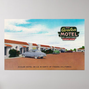 Außenansicht von Avalon MotelFresno, CA Poster