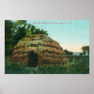 Außenansicht von einem Tule HutLake Landkreis, CA Poster