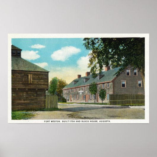 Außenansicht von Fort Weston und Blockhaus Poster (Vorne)