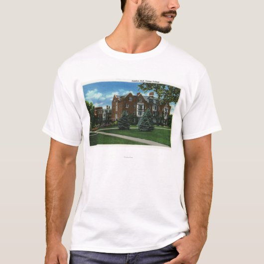 Außenansicht von Josselyn Hall, Vassar Uni T-Shirt (Vorderseite)