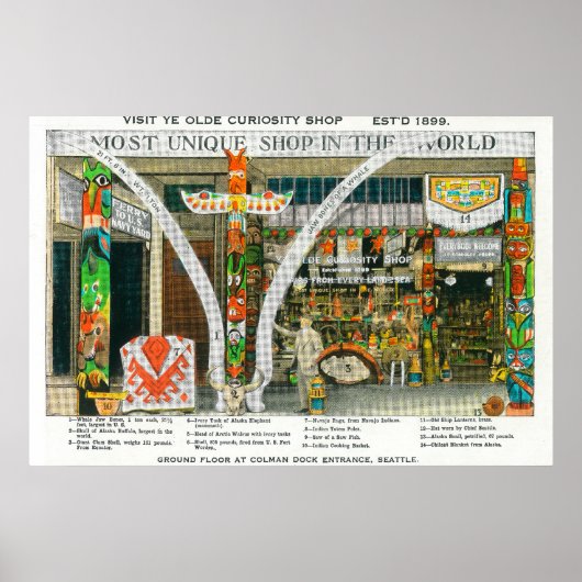 Außenansicht Ye Olde Curio Shop, Wal Poster (Vorne)