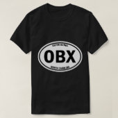Außenbänke, Nordkarolina OBX Oval Travel T-Shirt (Design vorne)