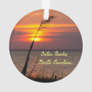 Außenbänke North Carolina Beach Sunset Orange Sk Ornament
