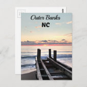 Außenbänke, North Carolina Postkarte (Vorne/Hinten)