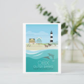 Außenbänke, Postkarte North Carolina (Stehend Vorderseite)