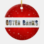 Außenbanken North Carolina Foto Weihnachten Keramik Ornament (Hinten)