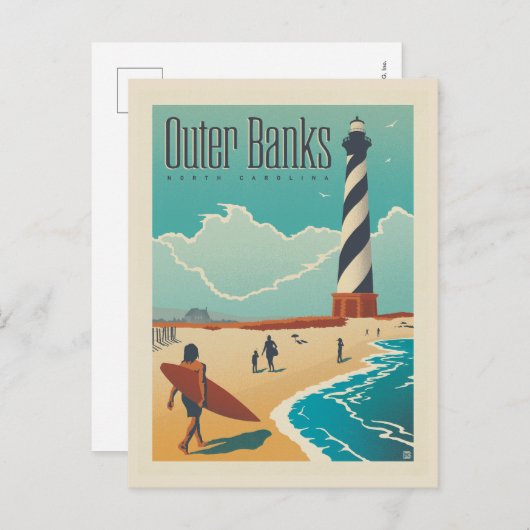 Außenbanken | North Carolina Postkarte (Vorne/Hinten)