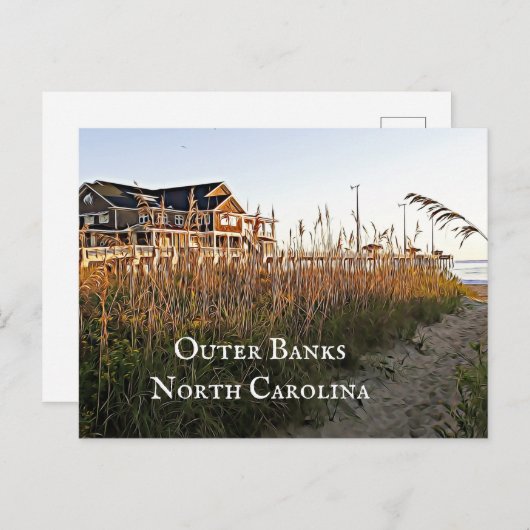 Außenbanken North Carolina Postkarte (Vorne/Hinten)