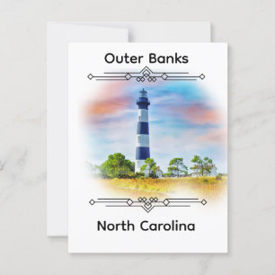 Außenbanken North Carolina T - Shirt Postkarte