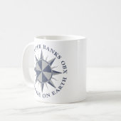 Außenbanken OBX kompass Navy Blue Silver Vintag Kaffeetasse (Vorderseite Links)