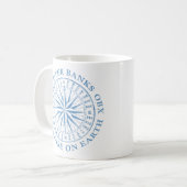 Außenbanken OBX Nautic Compass Blue Vintag Kaffeetasse (Vorderseite Links)