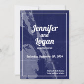 Außenbanken OBX Vintage Karte Save the Date Hochze (Vorderseite)