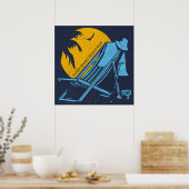 Außenbanks Beach Bum OBX Sky Vintag Poster (Küche)