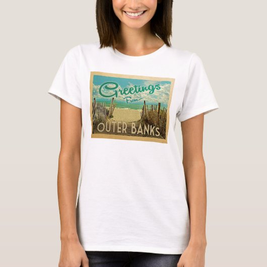 Außenbanks Beach Vintage Reise T-Shirt (Vorderseite)