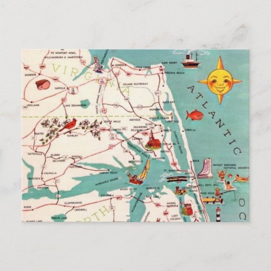 Außenbanks Kitty Hawk Postkarte (Vorderseite)