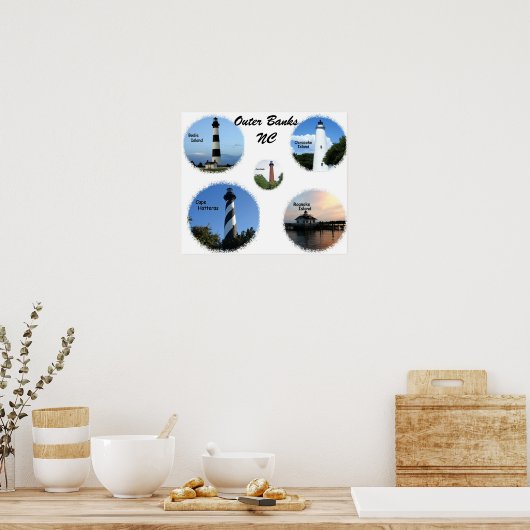 Außenbanks Leuchtturmposter Poster (Küche)