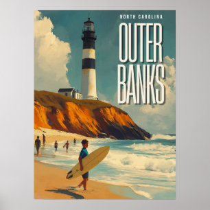 Außenbanks NC Vintage Travel Poster