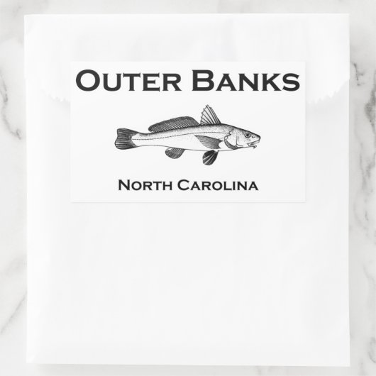 Außenbanks Nordkarolina Surffischerei Rechteckiger Aufkleber (Tasche)