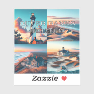 Außenbanks North Carolina 3 Zoll Vinyl Sticker