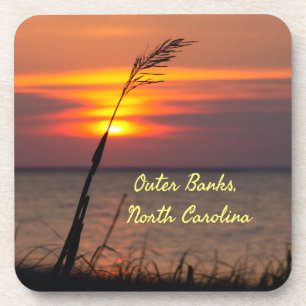 Außenbanks North Carolina Beach Sunset Orange Sky Getränkeuntersetzer