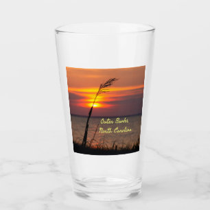 Außenbanks North Carolina Beach Sunset Orange Sky Glas