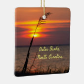 Außenbanks North Carolina Beach Sunset Orange Sky Keramikornament (Rechts)